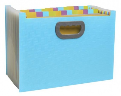 Harmonika irattartó, A4, PP, 24 rekeszes, EXACOMPTA "Pop`NCo", ciánkék